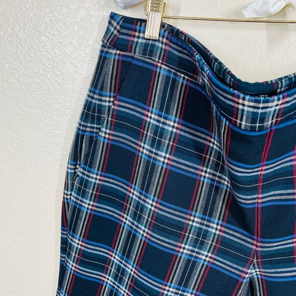 Zara Plaid flared cropped pants for women side zipper size 12  preppy college - Picture 11 of 14